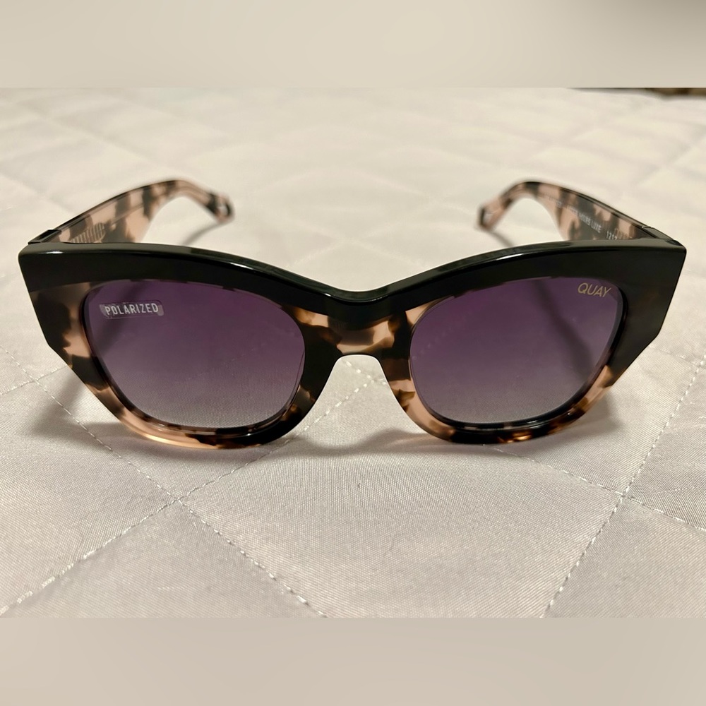 QUAY AFTER HOURS LUXE - BLACK PINK TORTOISE/SMOKE POLARIZED, Size M, NWOT